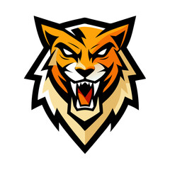 Sharp-toothed tiger logo with high-contrast highlights, tailored for a powerful esports identity.
