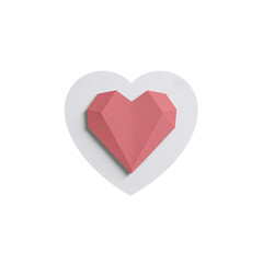 Geometric heart symbol layered with dimension and precision for modern expression of affection