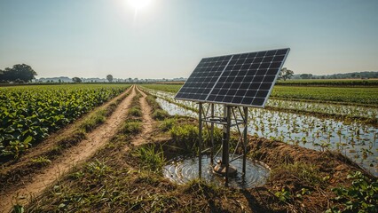 Solar panel-driven water pump for irrigation