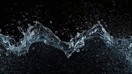 Overlay of rain and snow textures with suspended water splashes