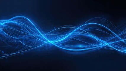 Neon Blue Illuminated Abstract Line Design