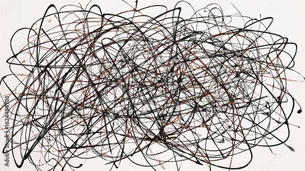 Canvas Prints chaotic scribbles forming an abstract pattern on white paper.