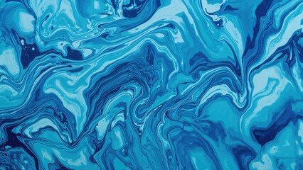 Fototapeta premium Abstract design of blending liquids on a light blue backdrop