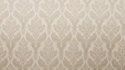 Decorative heavy fabric featuring a textured beige design with repeating elements