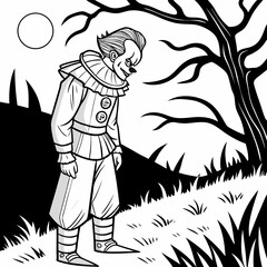 Fototapeta premium ghost man in the forest