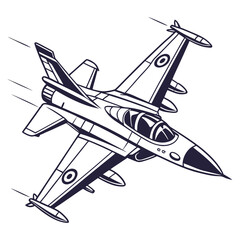 Modern fighter jet aircraft in flight with wingtip missiles and roundel markings