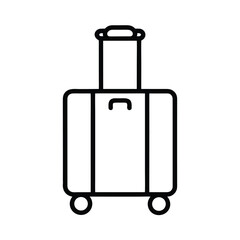 Suitcase With Wheels Outline Vector Illustration