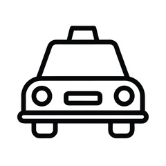 Obraz premium Taxi With Sign Outline Vector Illustration
