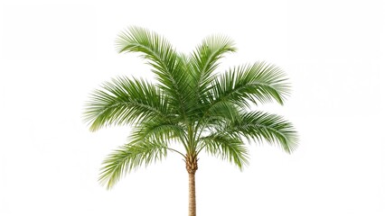 Young Betel Palm Plant on a Clear Background with Clipping Path