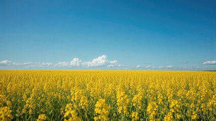 Obraz premium Yellow Plains Stretching Under a Vivid Sky