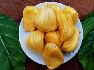 Jackfruit is a tropical fruit that taste sweet 
