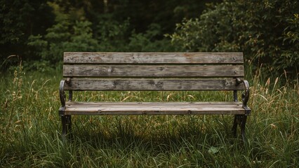 Naklejka premium Wooden seating bench