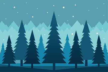 Obraz premium repeating christmas tree silhouettes on a rustic w.eps