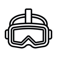 VR Headset Outlined Icon Vector Illustration