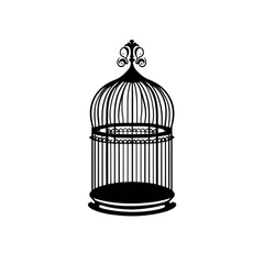bird cage isolated on white background