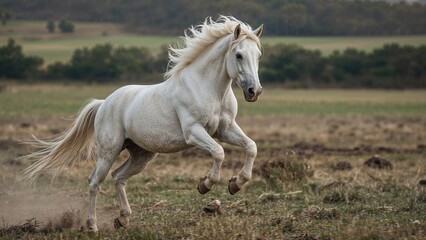 Obraz premium Free snowy equine