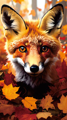 Red Fox Cub in Wildlife Nature