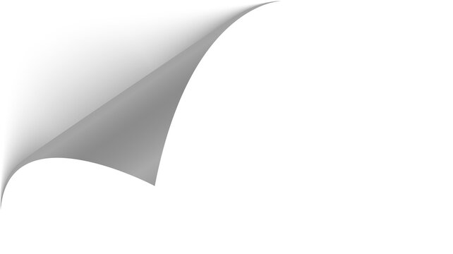 Layout, sticker, color, flyer, vector, business, paper, Folded paper. Curved corner paper with shadow. Png White page rotates bottom right on transparent background.