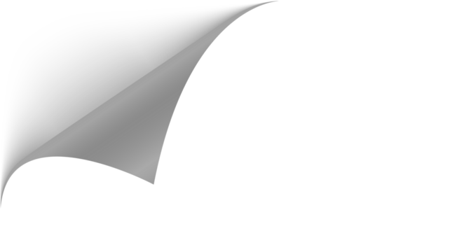 Layout, sticker, color, flyer, vector, business, paper, Folded paper. Curved corner paper with shadow. Png White page rotates bottom right on transparent background.