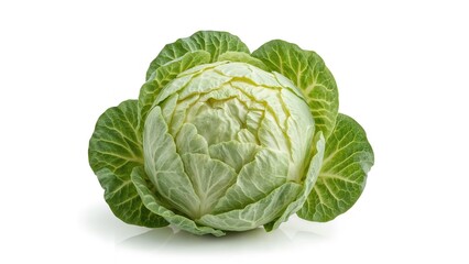 Fototapeta premium Whole cabbage set on a plain white background