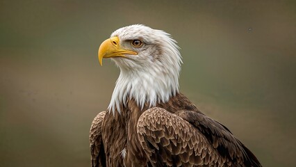 Obraz premium Portrait of a powerful bird of prey with white plumage and intense gaze
