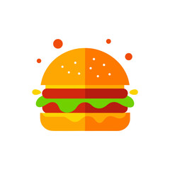 Stylized burger icon with orange accents on black