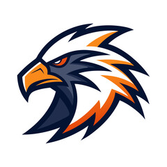 High-Impact Eagle Mascot with Bold Feather Shapes and Streamlined Vector Design