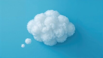 Communication idea illustrated by a white thought cloud against blue background