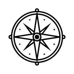 Compass With Direction Outline Minimal Black Line Art Vector Illustration © Vectortwist