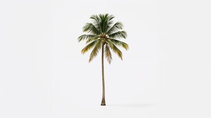 Obraz premium Isolated palm tree set on a white backdrop