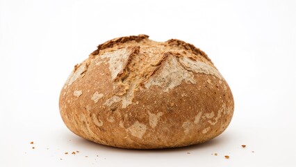 Traditional loaf made from wheat displayed against a white background