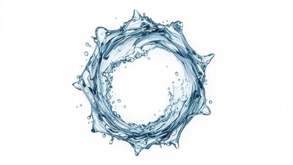 Isolated water wave with splash effect on simple backdrop