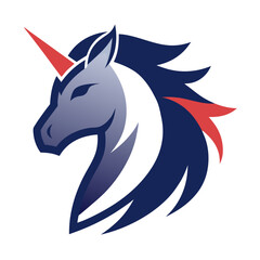 Minimal Unicorn or Pegasus Profile in Sharp Lines for Fantasy-Tech Branding