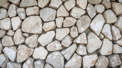 Light-enhanced stone wall featuring diverse irregular shapes