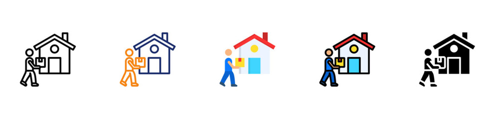 Home Delivery Icon Multi Style 