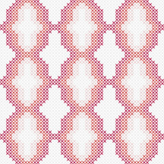 Geometric hearts form a seamless vector pattern, perfect for a vintage textile or modern fashion design illustration