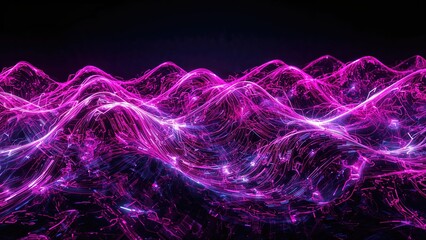 Colorful artistic renditions of flowing wave shapes