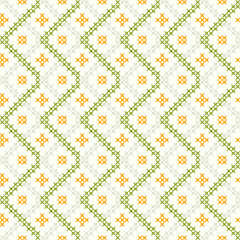 Seamless vintage floral and polka dot pattern vector for fabric design and retro wallpaper