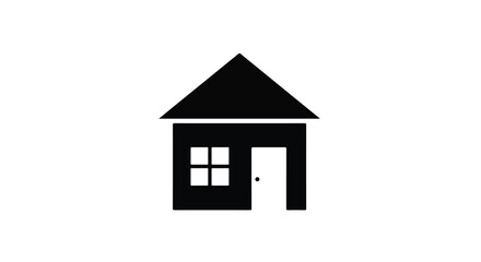 House icon on plain background. Simple design for real estate ads