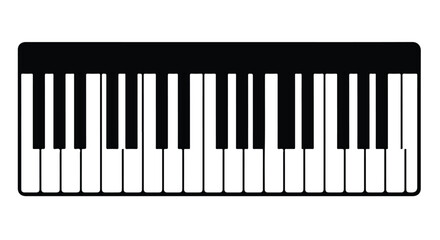 Fototapeta premium Piano keyboard keys on white; graphic for a music learning background