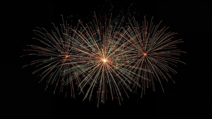 Stunning multicolored pyrotechnics against a black backdrop