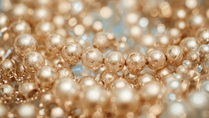 Close-up of shiny beads with selective focus in abstract fashion accessory art
