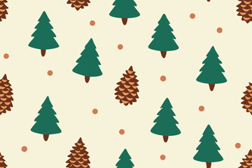 Obraz premium seamless christmas tree pattern featuring hand dra (1).eps