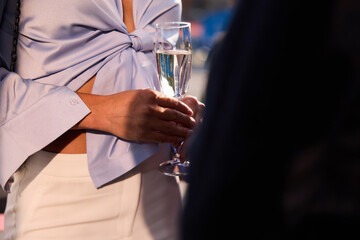 Elegant Woman Holding Wine Glass	