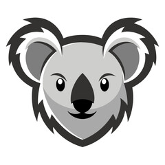Modern Gray Koala Logo with Bold Nose for Friendly Team Branding
