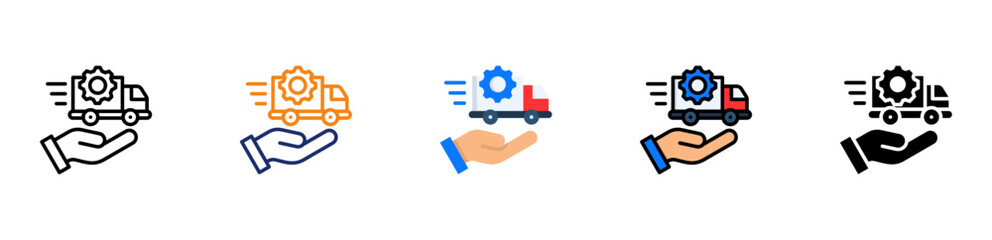 Delivery Service Icon Multi Style 