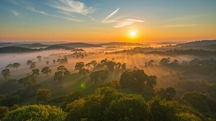 4k animated hyperlapse showcasing morning sunlight and mist flowing through high-altitude fields
