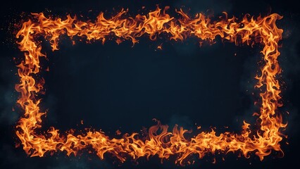 A vibrant fire-themed frame suited for cookout invitations, t-shirts, and marketing flyers.
