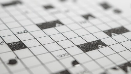 Isolated crossword paper with geometric composition and textured abstract background