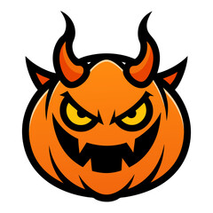 Devilish Halloween Pumpkin Mascot with Flames and Jagged Teeth for Bold Esport Branding